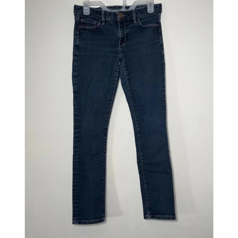 Banana Republic Skinny Jeans Women's Petite Size 26P Blue Low Rise‎ Dark Wash